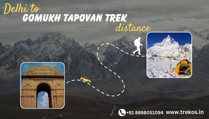 Delhi to Gomukh Tapovan Trek Distance