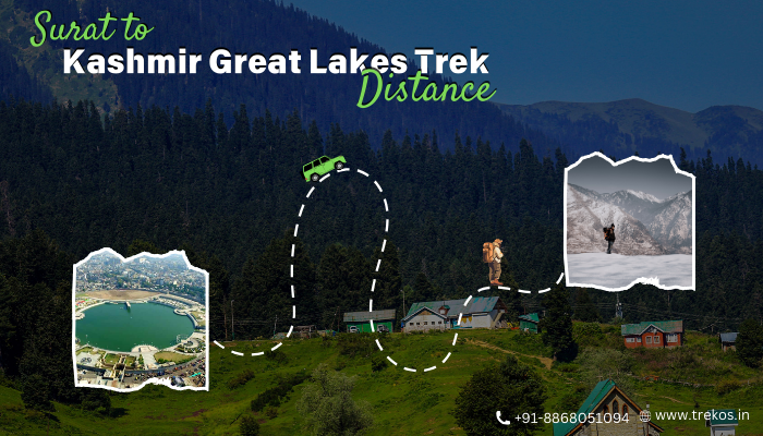 Surat to Kashmir Great Lakes Trek Distance